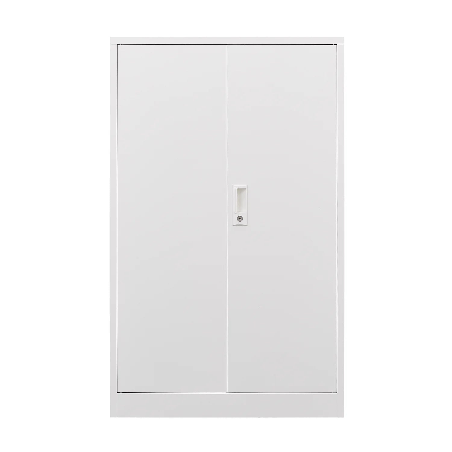 Metal Storage Cabinet with Locking Doors and Adjustable Shelf, 42" Folding Filing Storage Cabinet, Folding Storage Locker Cabinet for Home Office School Garage, White