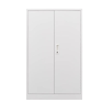 Metal Storage Cabinet with Locking Doors and Adjustable Shelf, 42" Folding Filing Storage Cabinet, Folding Storage Locker Cabinet for Home Office School Garage, White