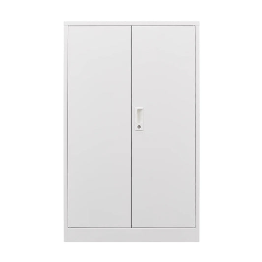 Metal Storage Cabinet with Locking Doors and Adjustable Shelf, 42" Folding Filing Storage Cabinet, Folding Storage Locker Cabinet for Home Office School Garage, White
