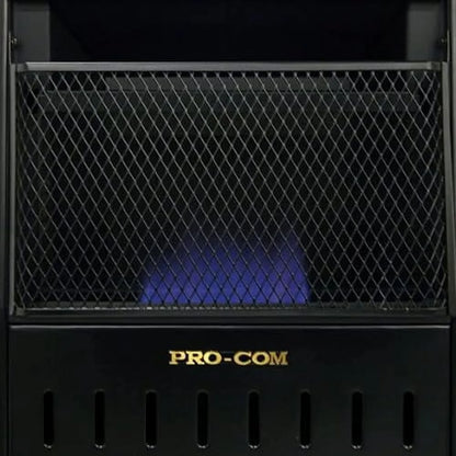 ML100TBAHR Ventless Propane Gas Blue Flame Space Heater with Thermostat Control for Living Room, Bedroom, Home Office, 10000 BTU, Heats Up to 300 Sq. Ft., Includes Wall Mount, Black