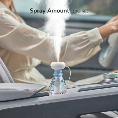 JISULIFE Mini Portable Humidifier, Small USB Personal Humidifiers with Ultra Quiet, Container Diversity, Auto Shut off, Tiny Travel Easy Use Humidifier for Plants, Car, Office, Hotel - White