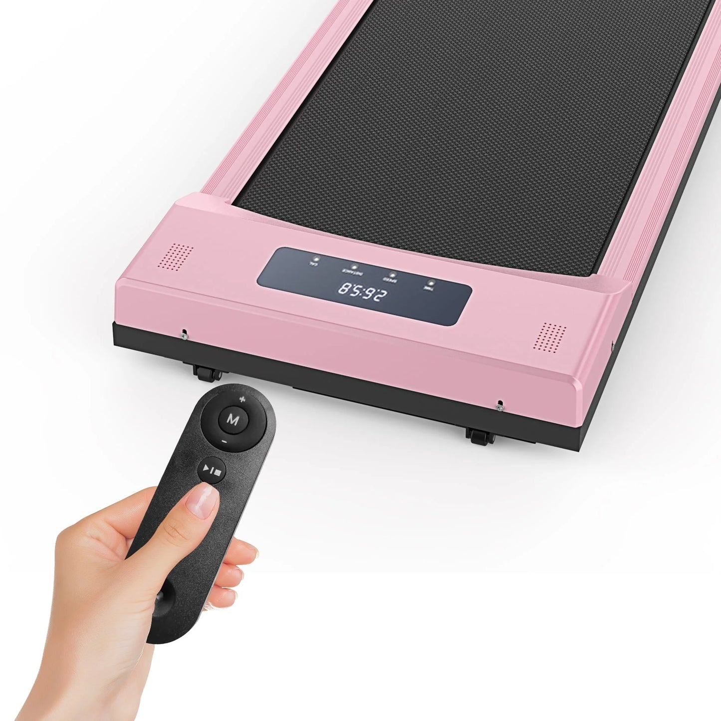 Tikmboex 2.5HP Under Desk Treadmill with LED Display Wireless Remote Control38.5" x 15" Quiet & Compact Walking Pad for Home Office, Pink