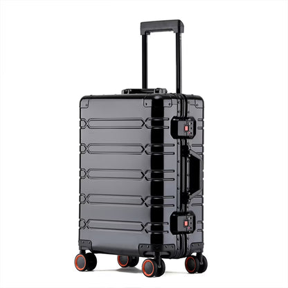 All Aluminum Magnesium Hardshell Carry on Luggage Airline Approved, Hardside Carry on Suitcase with TSA Lock, Zipperless Luggage Checked Metal Rolling Luggage for Travel, Business