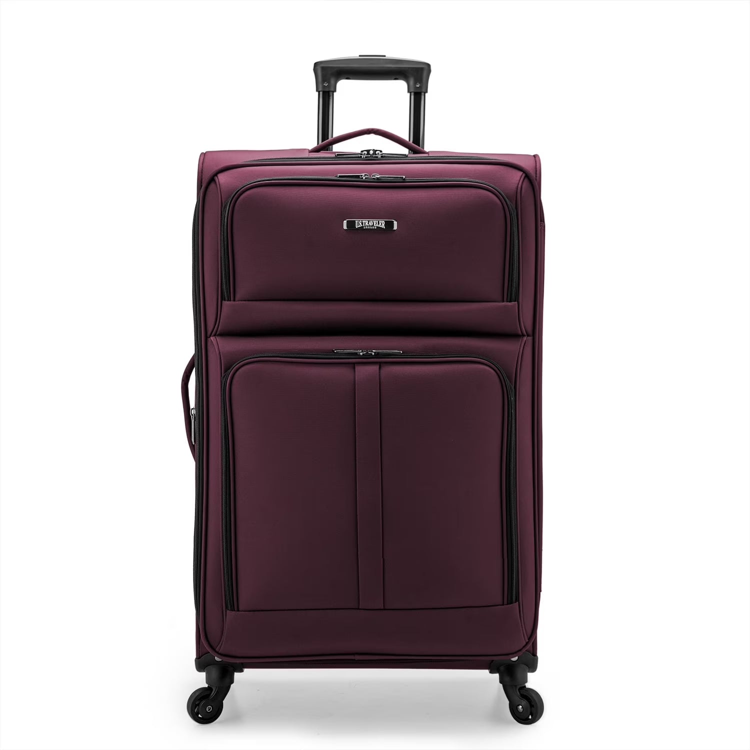 U.S. Traveler Anzio Softside Expandable Spinner Luggage, Dark Grey, 30" Checked Large