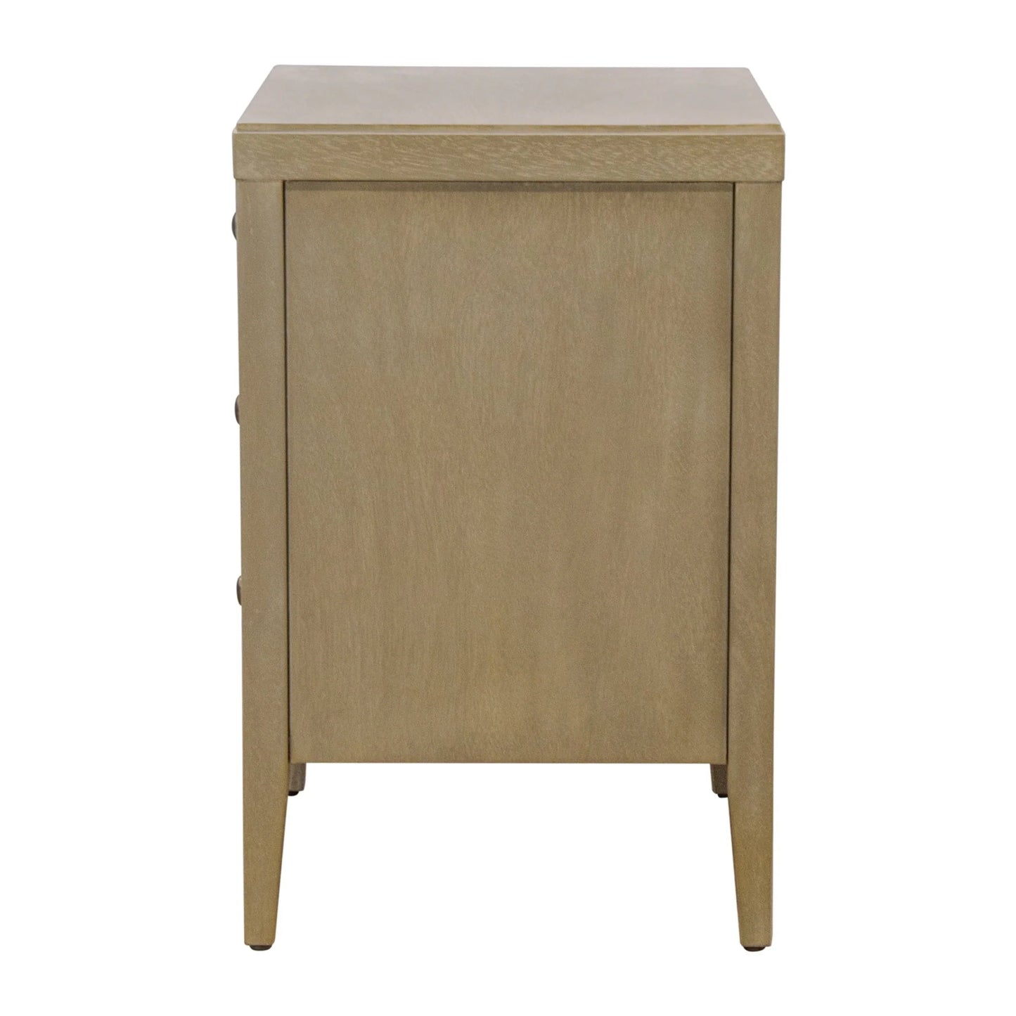 Webb 3-Drawer Wooden Nightstand by East at Main - Wheat Solid Wood Accent Table/End Table with Black Accents (19x15x23)