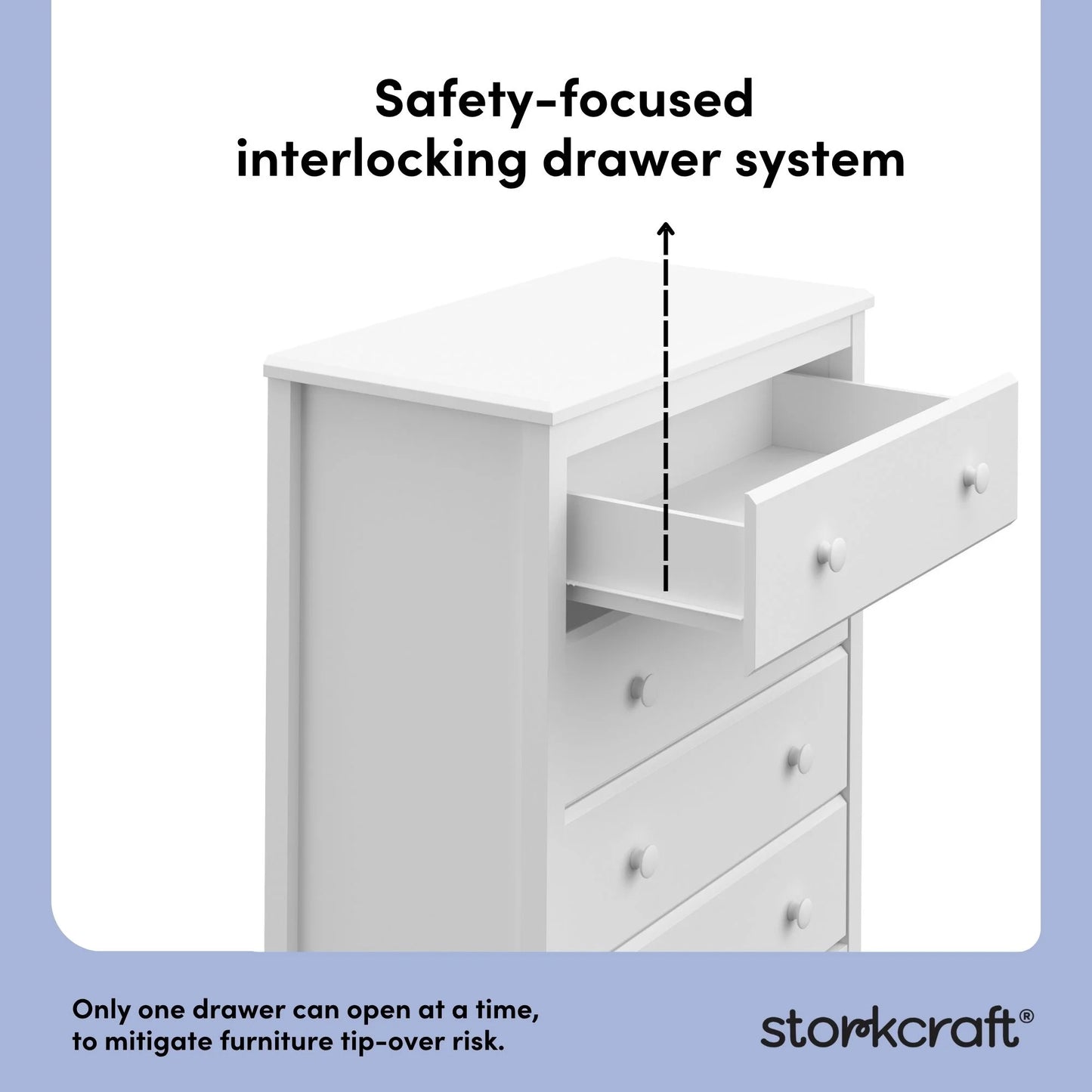 Storkcraft Alpine 4 Drawer Nursery Dresser, White