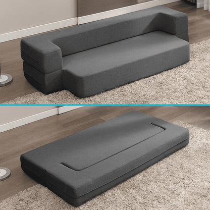BALUS Folding Sofa Bed, Convertible Sleeper Sofa Bed Queen,Floor Couch Bed,Futon Sofa Bed Memory Foam Mattress,Floor Sofa Bed Twin for Living Room/Bedroom/Guest Room/Home Office,Dark Grey