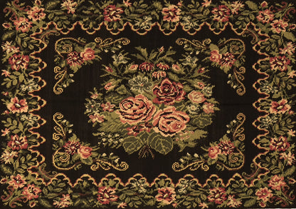Ahgly Company Indoor Rectangle Medallion Brown French Area Rugs, 2' x 4'