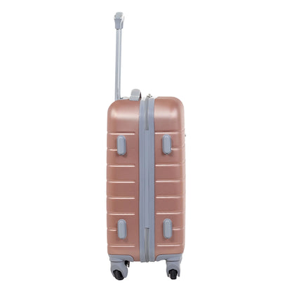 Jetstream 2pc Hardside Rolling Spinner Upright Set, Checked and Carry-on Luggage Duo, Rose Gold
