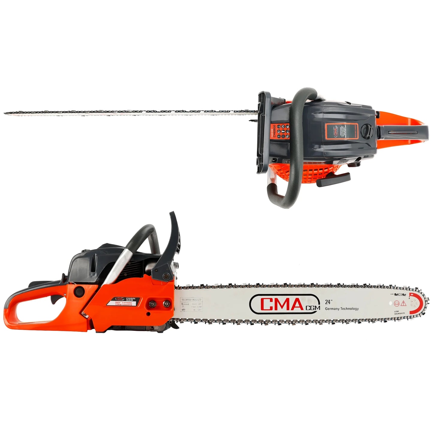 TOPTENG Gas Cordless Chainsaw 24 inch, 2-Cycle Gasoline Powered Chain Saw, 68CC Handheld Cordless Chainsaw, Automatic Chain Oiler, Garden Tool for Cutting Wood Trees