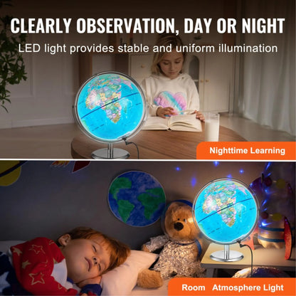 Interactive Learning Globe for Kids 9 Inch 228.6mm Smart Talking Pen LED Night Light USB Charging Educational Gift for Children Boys & Girls