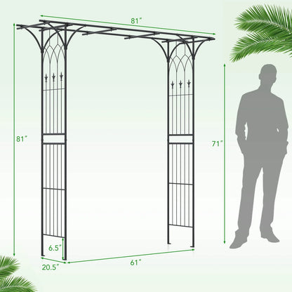 Costway Garden Wedding Rose Arch Pergola Archway Flowers Climbing Plants Trellis Metal