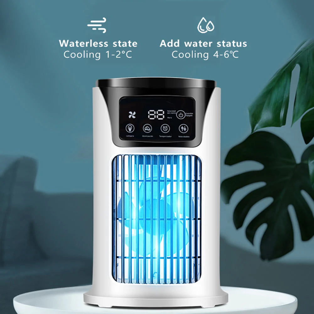 KIZOCAY Portable air conditioner with 6 air speeds, 60° & 120° automatic oscillating evaporative air conditioning fan, quite air cooler humidifier, suitable for home office outdoor, white