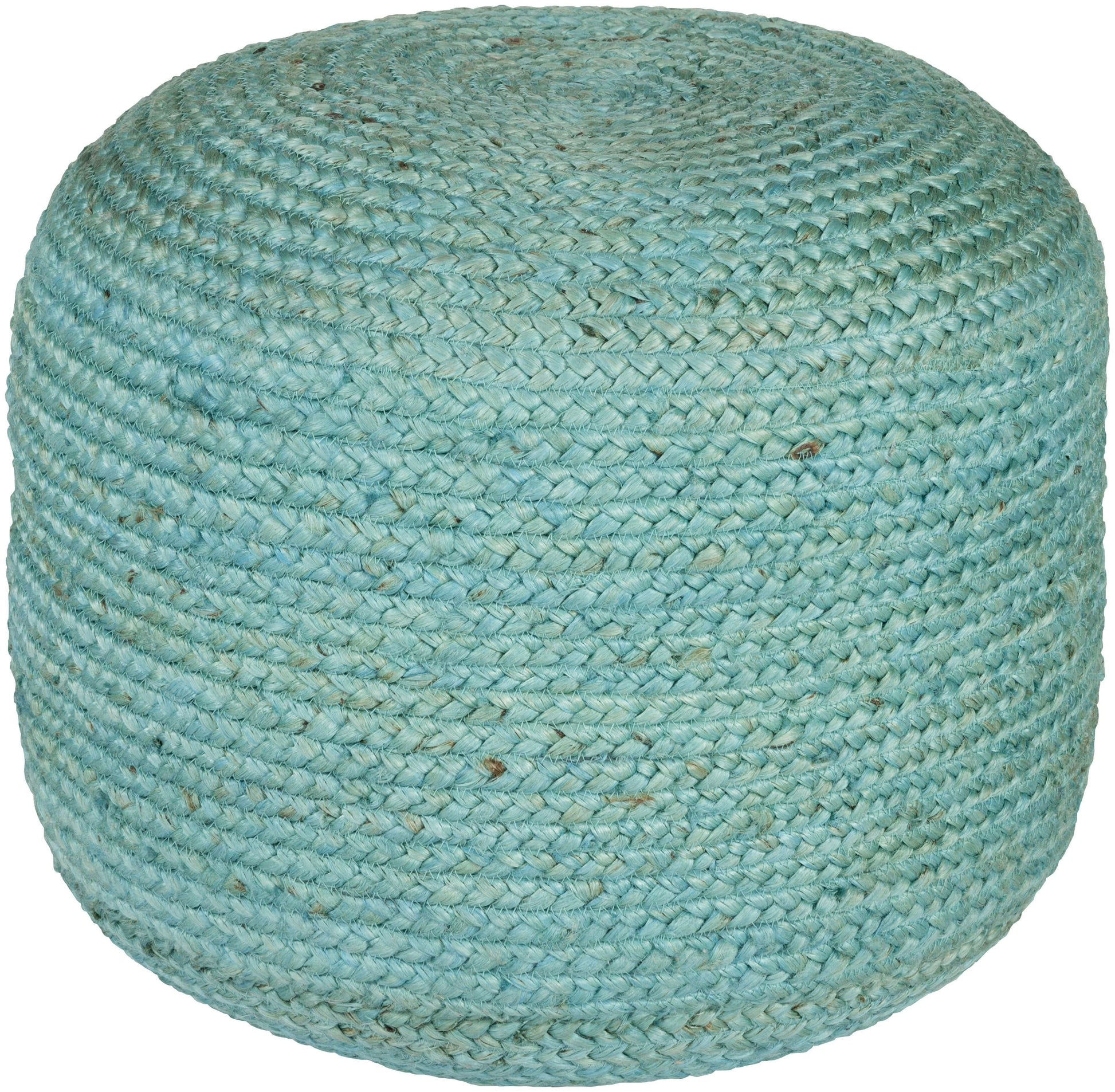 Mark& Day Pouf Ottoman - Hardegg Natural Fiber Medium Gray Round Foot Rest 16x20x20