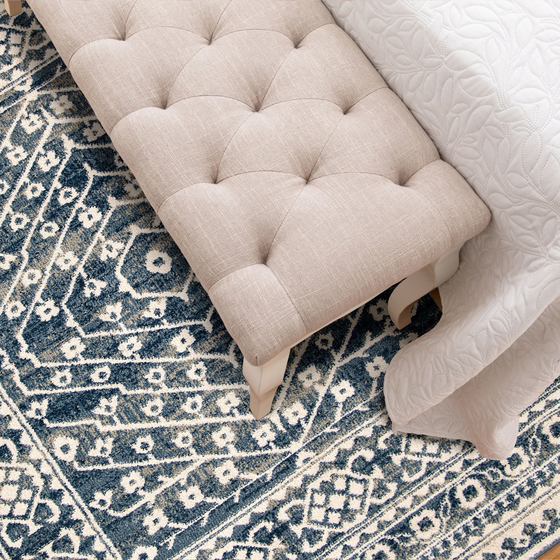 My Texas House Delilah 5'3" X 7'6" Blue Geometric Area Rug