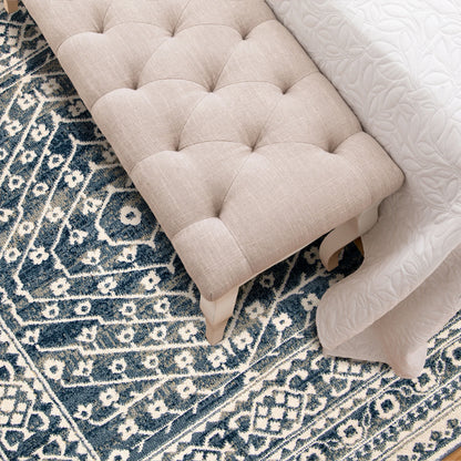 My Texas House Delilah 5'3" X 7'6" Blue Geometric Area Rug