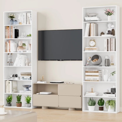 Homfa 82" Tall Bookcases, Freestanding Display Storage Shelves, 7-Tier Open Bookshelf for Home Office Living Room Bedroom, White