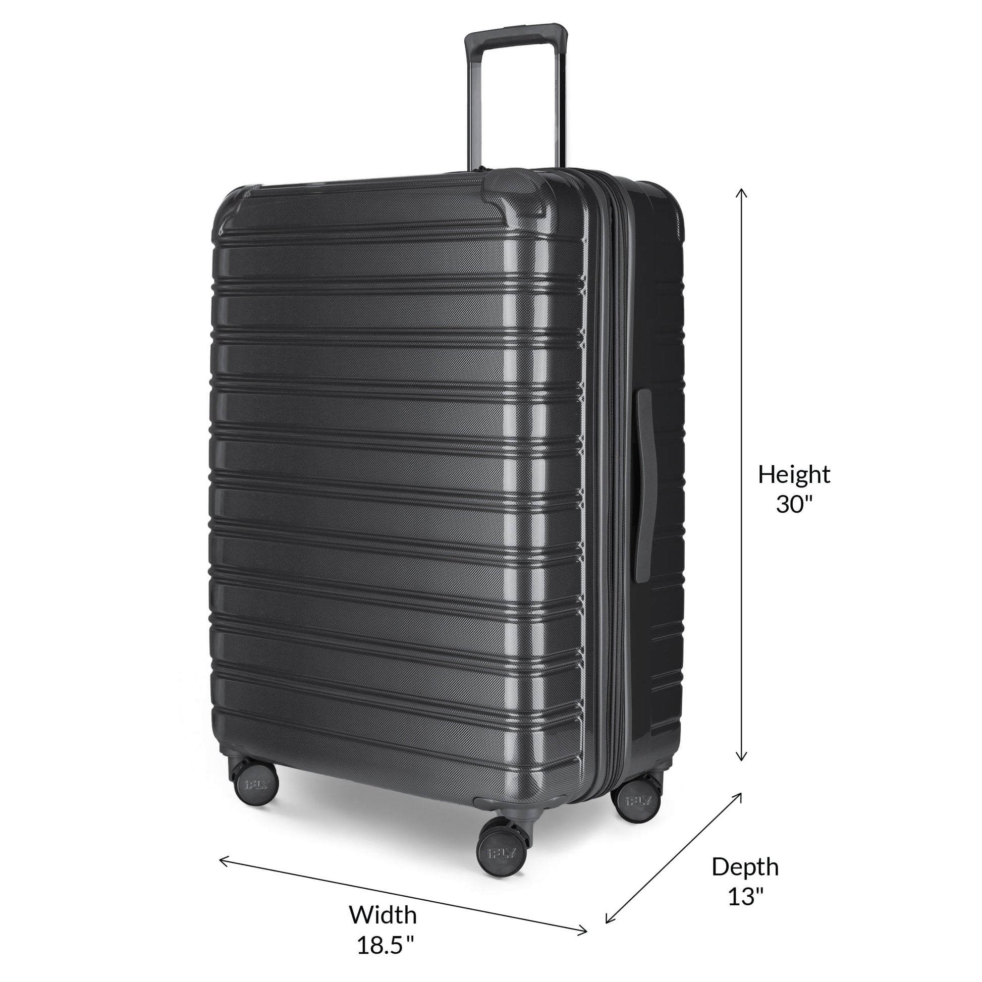 iFLY Hardside Fibertech 3.0 2 Piece Set, 20" Carry-on and 28" Checked Luggage, Gadget Gray