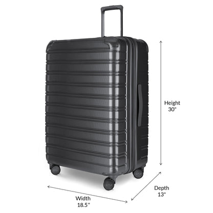 iFLY Hardside Fibertech 3.0 2 Piece Set, 20" Carry-on and 28" Checked Luggage, Gadget Gray