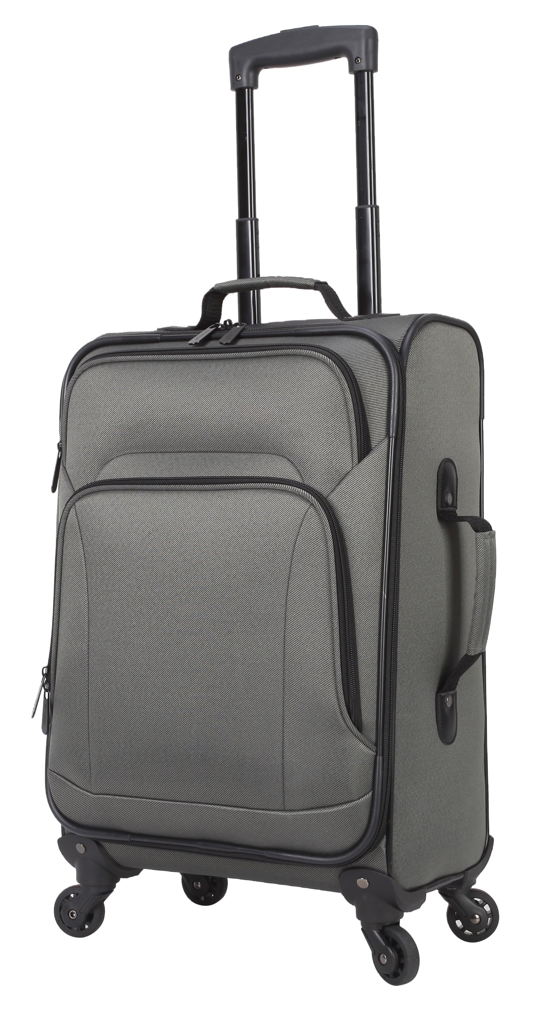 Protege 5 Piece Spinner Luggage Set, Includes 28 in Checked, 24 in Checked Bags, 20 in Carry-on, 15 in Boarding Tote and Matching Utility Bag, All Ages, Grey