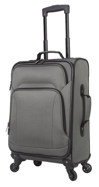 Protege 5 Piece Spinner Luggage Set, Includes 28 in Checked, 24 in Checked Bags, 20 in Carry-on, 15 in Boarding Tote and Matching Utility Bag, All Ages, Grey