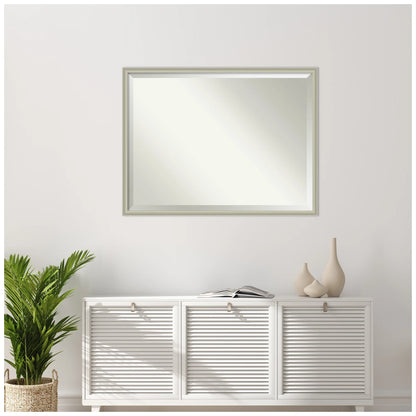 Amanti Art Florence Silver Beveled Wall Mirror 31.75 x 41.75 in.