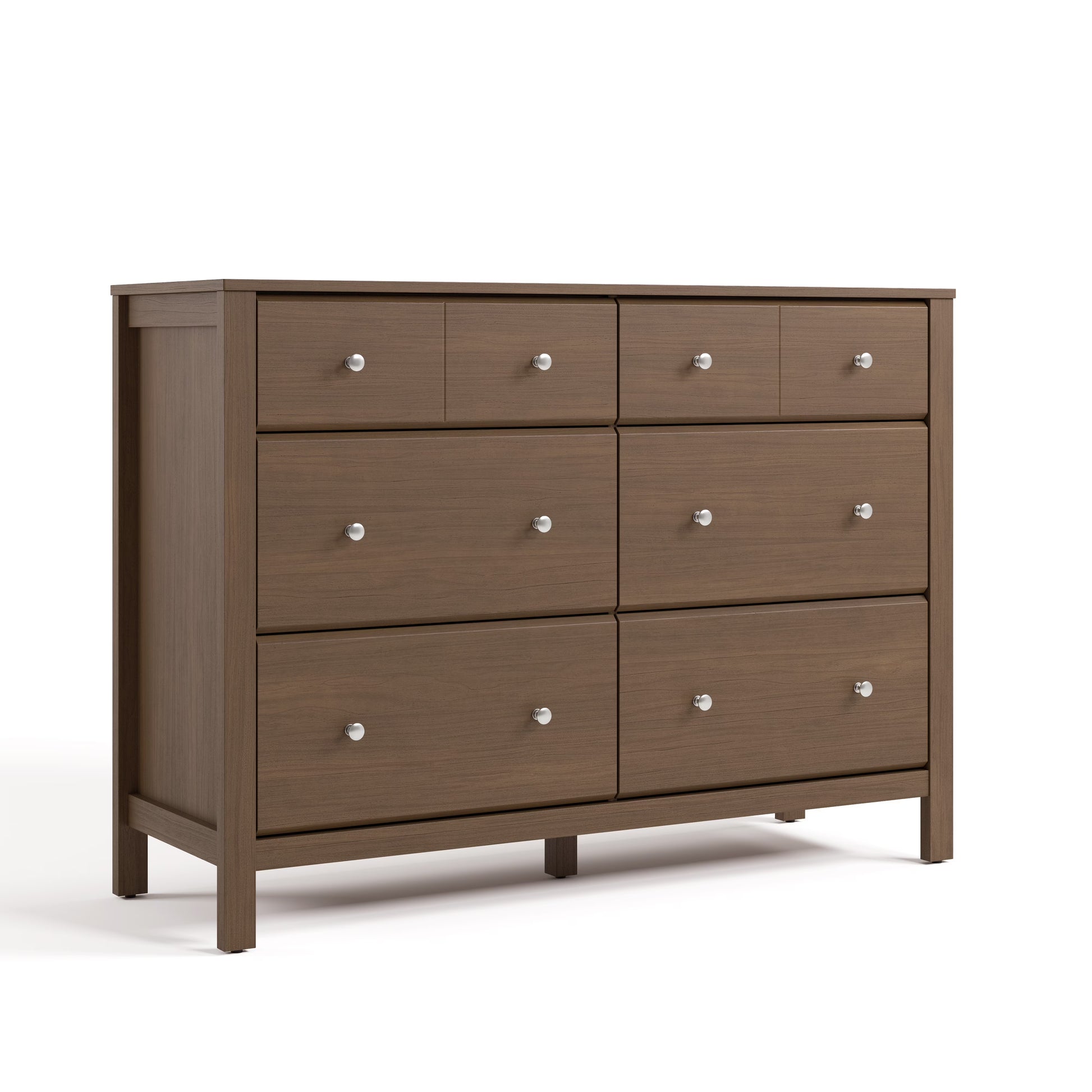 Storkcraft Horizon 6 Drawer Nursery Double Dresser, Driftwood