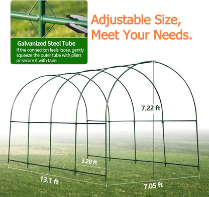 SHZOND Metal Garden Support Arch Frame for Climbing Plants, 158 x 84.6 x 86.6 Inch Large Plant Climbing Arbor Arch for Vines, Weddings & Backyard Decoration (Green)