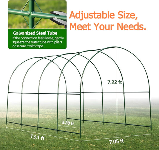 SHZOND Metal Garden Support Arch Frame for Climbing Plants, 158 x 84.6 x 86.6 Inch Large Plant Climbing Arbor Arch for Vines, Weddings & Backyard Decoration (Green)
