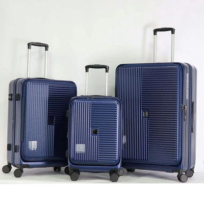 Topcobe Luggage with Front Opening, TSA Approved Lock, Hardshell Suitcase, Lightweight Luggage for Traveling, Black