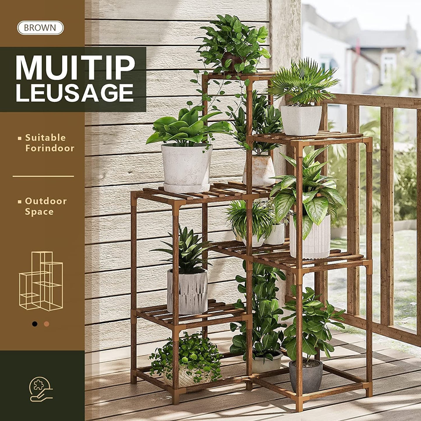 Plant Stands Indoor Outdoor Corner Tall Shelf Plant Shelves Wood Plant Holder for Living 7-Tier Corner Stands Room Outdoor Plant Rack Indoor Multiple Plants Patio Balcony Decor Gardening Gifts for Mom