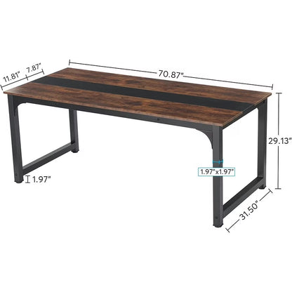 Large Simple Computer Desk Office Computer Table Writing Table for Home Office 63" L x 31.5" W x 29.5" H - Off White