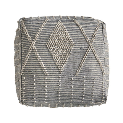 Noble House Cube Geometric Tufted Polyester Pouf