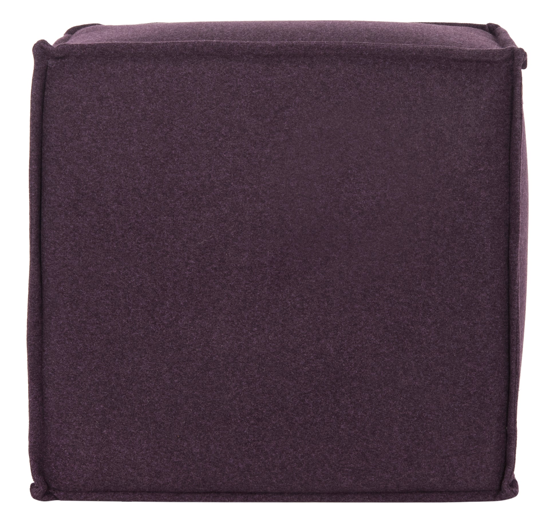 SAFAVIEH Elaine Solid Plush Upholstered Pouf, Plum