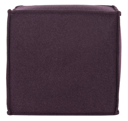 SAFAVIEH Elaine Solid Plush Upholstered Pouf, Plum