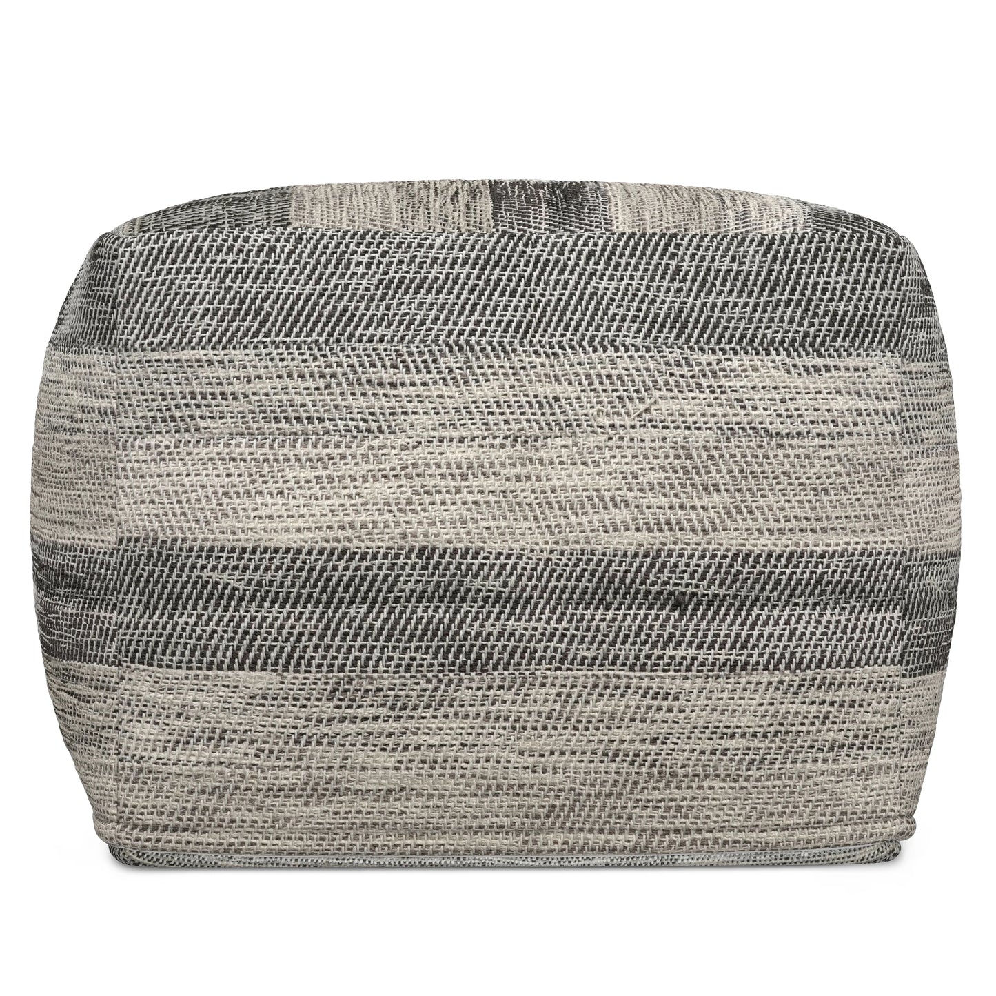 Clay Boho Square Pouf in Grey Melange Cotton