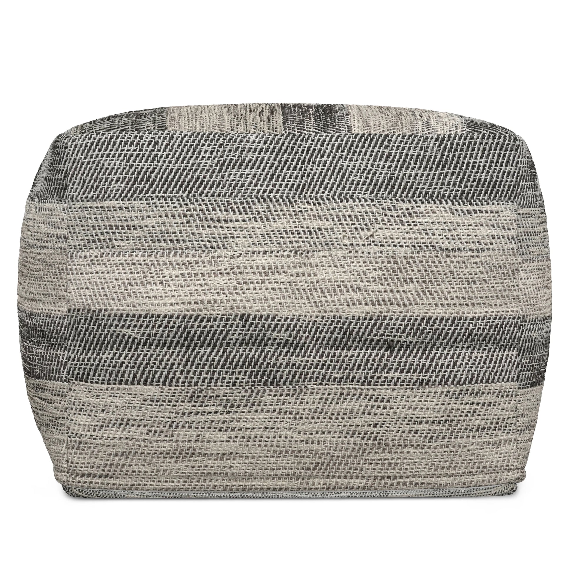 Clay Boho Square Pouf in Grey Melange Cotton