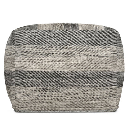 Clay Boho Square Pouf in Grey Melange Cotton