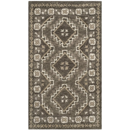 SAFAVIEH Bella Vana Medallion Geometric Wool Area Rug, Brown/Taupe, 4' x 6'