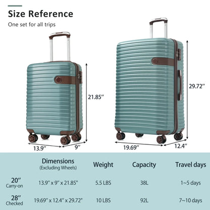 Hardshell Luggage Set with TSA Lock, 360° Spinner Wheels, Lightweight Durable Travel Suitcases
