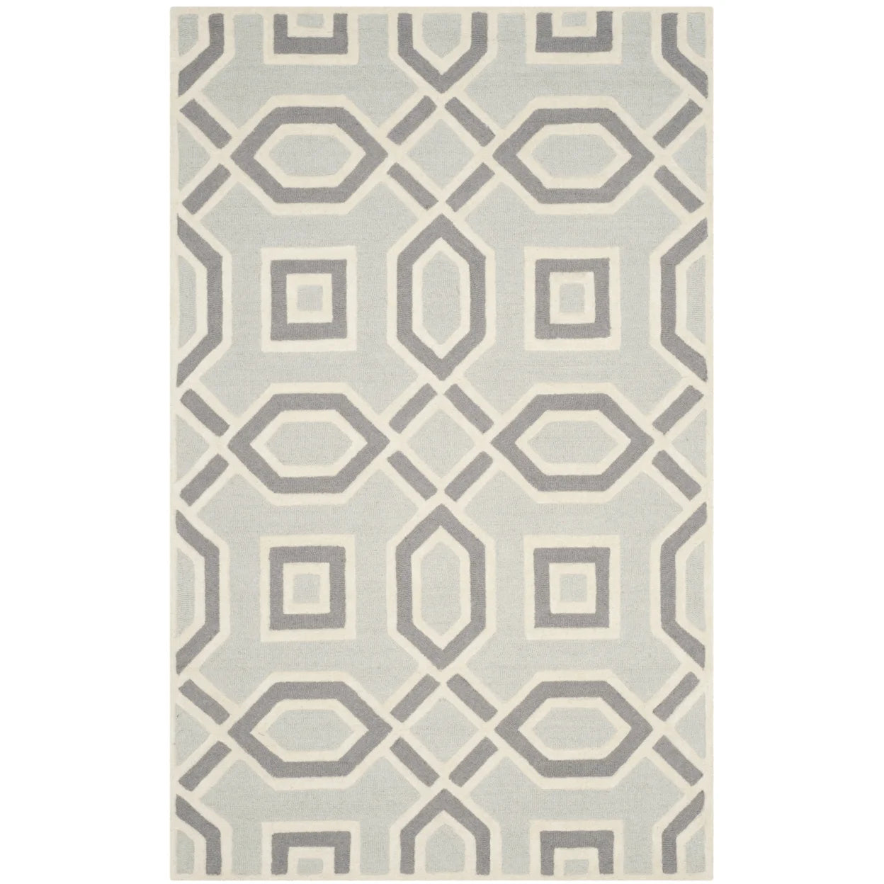 SAFAVIEH Cambridge Judith Geometric Wool Area Rug, Grey/Ivory, 8' x 10'