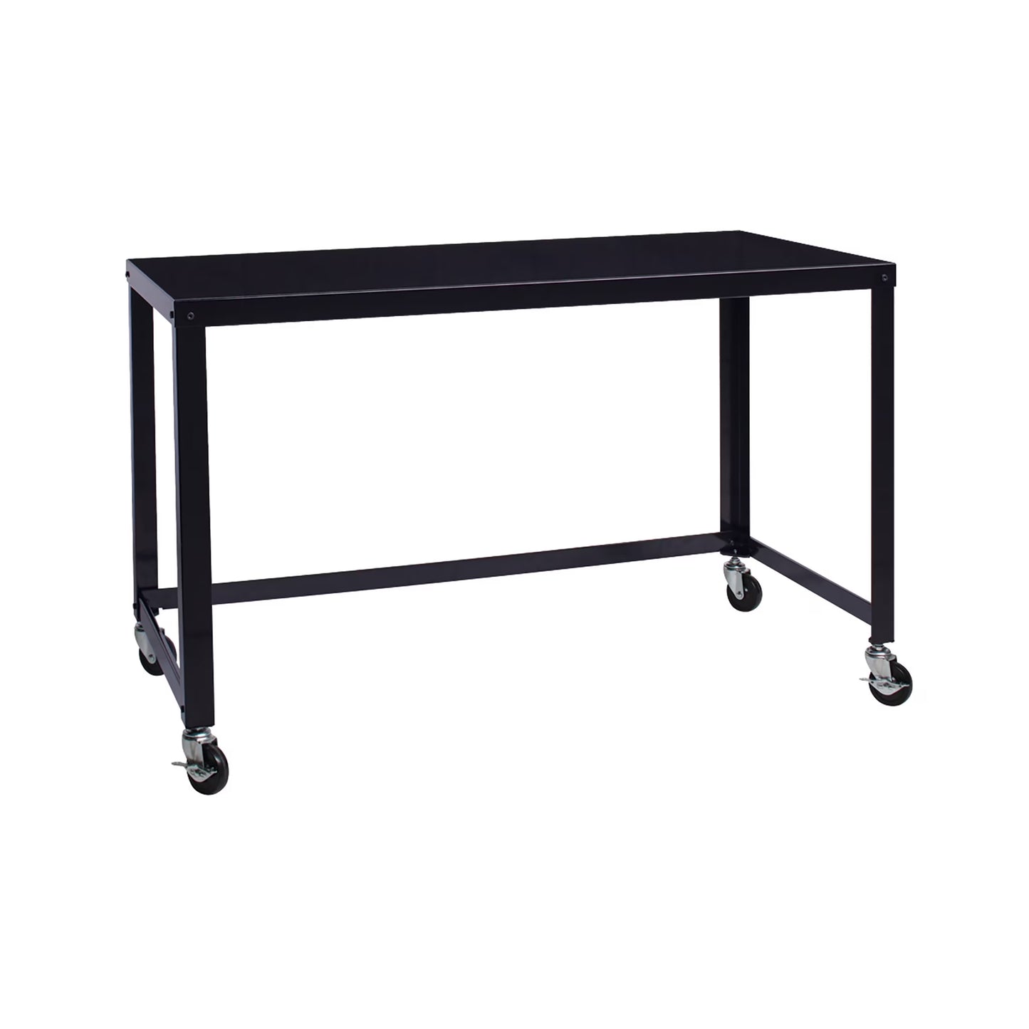 Space Solutions Ready-to-Assemble 48-inch Wide Mobile Metal Desk for Home Office, Navy