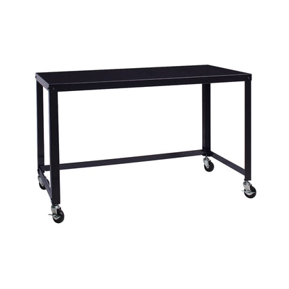 Space Solutions Ready-to-Assemble 48-inch Wide Mobile Metal Desk for Home Office, Navy