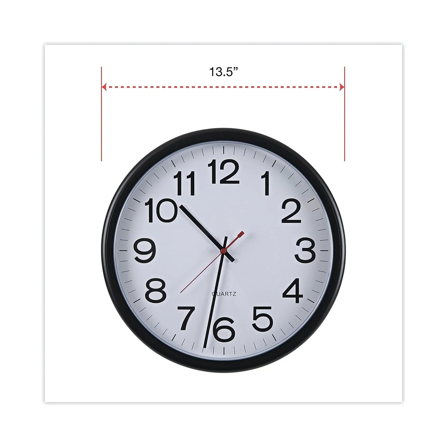 Universal Indoor/Outdoor Clock, 13 1/2", Black