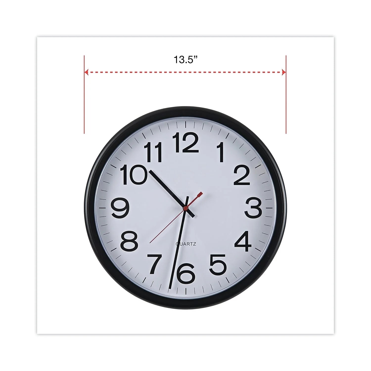 Universal Indoor/Outdoor Clock, 13 1/2", Black