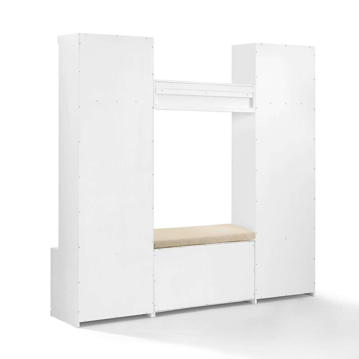 Crosley Furniture Harper 4Pc Entryway Set White - Bench, Shelf, & 2 Hall Trees